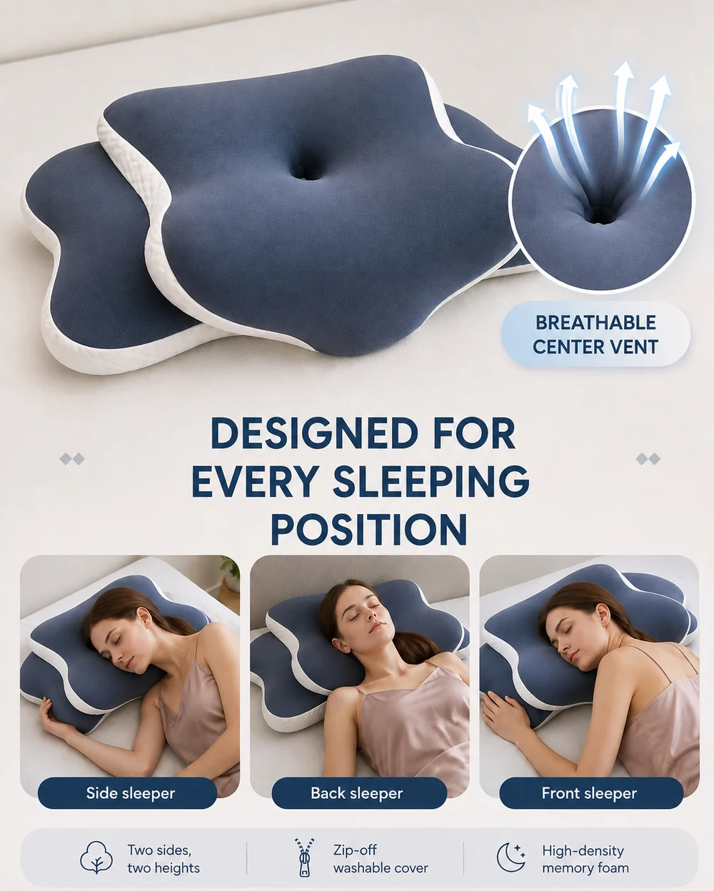 The Cradleform pillow used on the side, on the back and on the front